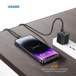 کابل فست شارژ 60 وات تایپ C به لایتنینگ یوسمز US-SJ729