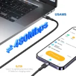 کابل فست شارژ 60 وات تایپ C به لایتنینگ یوسمز US-SJ729