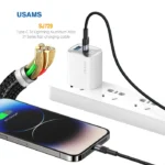 کابل فست شارژ 60 وات تایپ C به لایتنینگ یوسمز US-SJ729