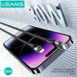 کابل فست شارژ 60 وات تایپ C به لایتنینگ یوسمز US-SJ729