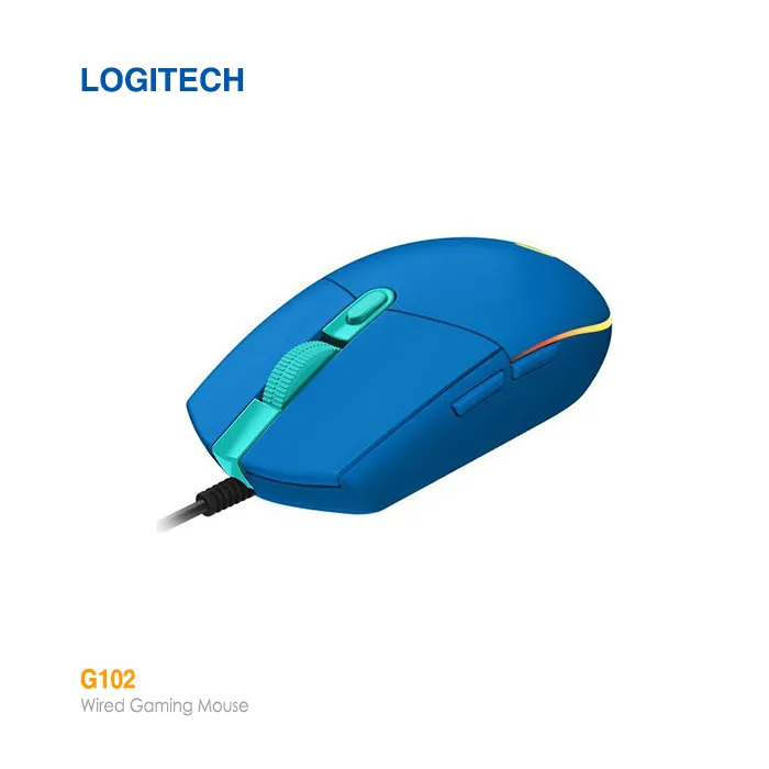 موس با سیم گیمینگ آبی لاجیتک G102 موس با سیم گیمینگ آبی لاجیتک G102
