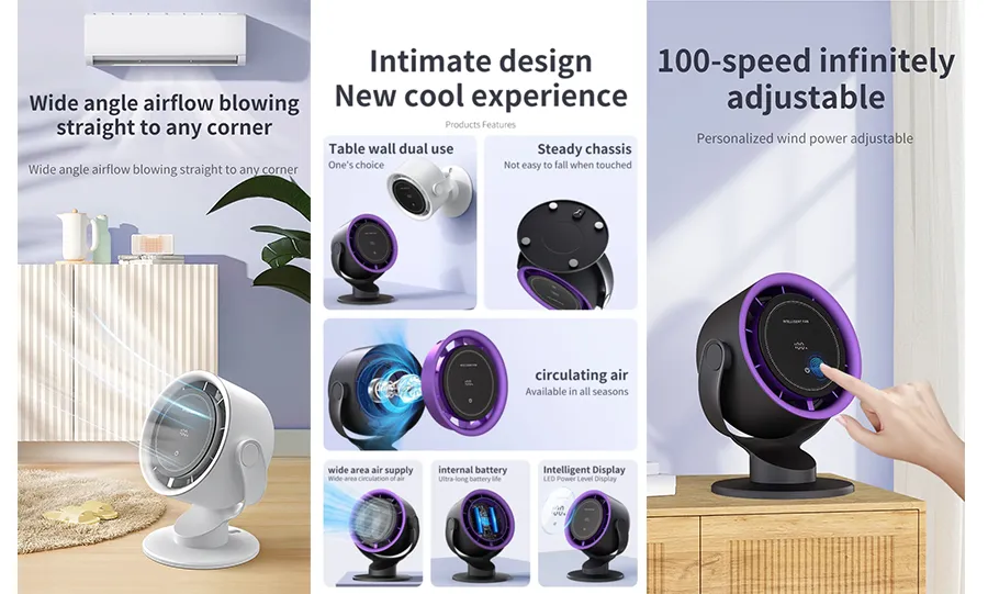 پنکه شارژی رومیزی لمسی کول کلد K804 پنکه شارژی رومیزی لمسی کول کلد K804