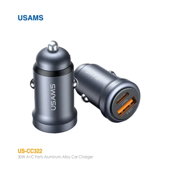 شارژر فندکی بدنه آلومینیومی 30 وات یوسمز US-CC322