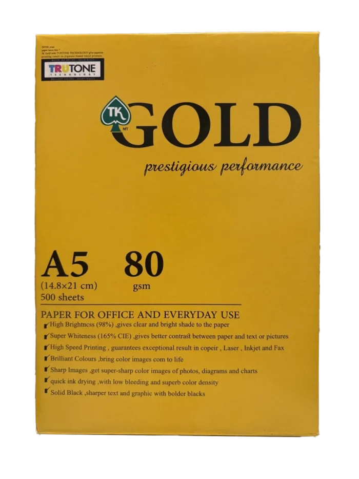 کاغذ 80 گرم A5 تحریر 500 برگی GOLD - Image 2