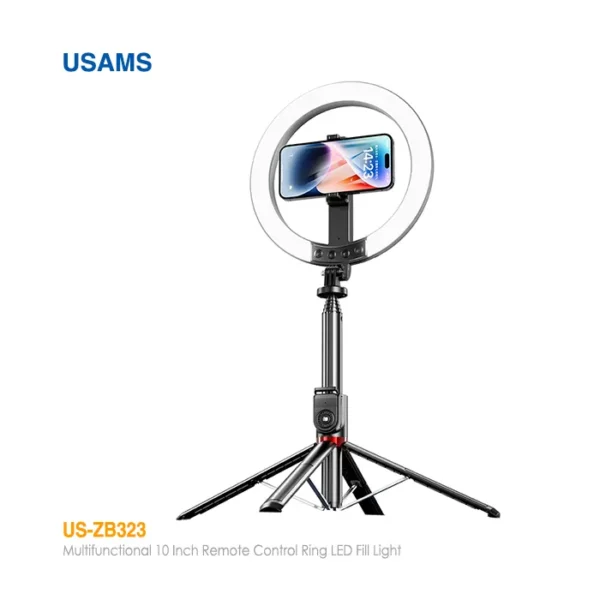 رینگ لایت قابل حمل و پایه نگهدارنده موبایل یوسمز US-ZB323